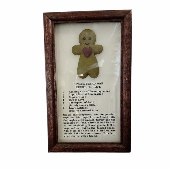 Ginger Bread Man Recipe for Life Wall Hanging Vintage - Picture 7 of 9
